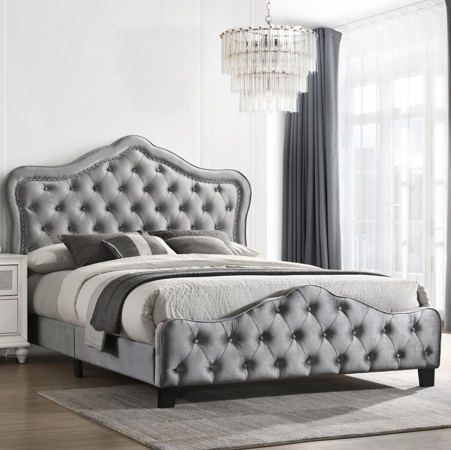 Bella - Upholstered Panel Bed by CoasterEssence | Bel Furniture