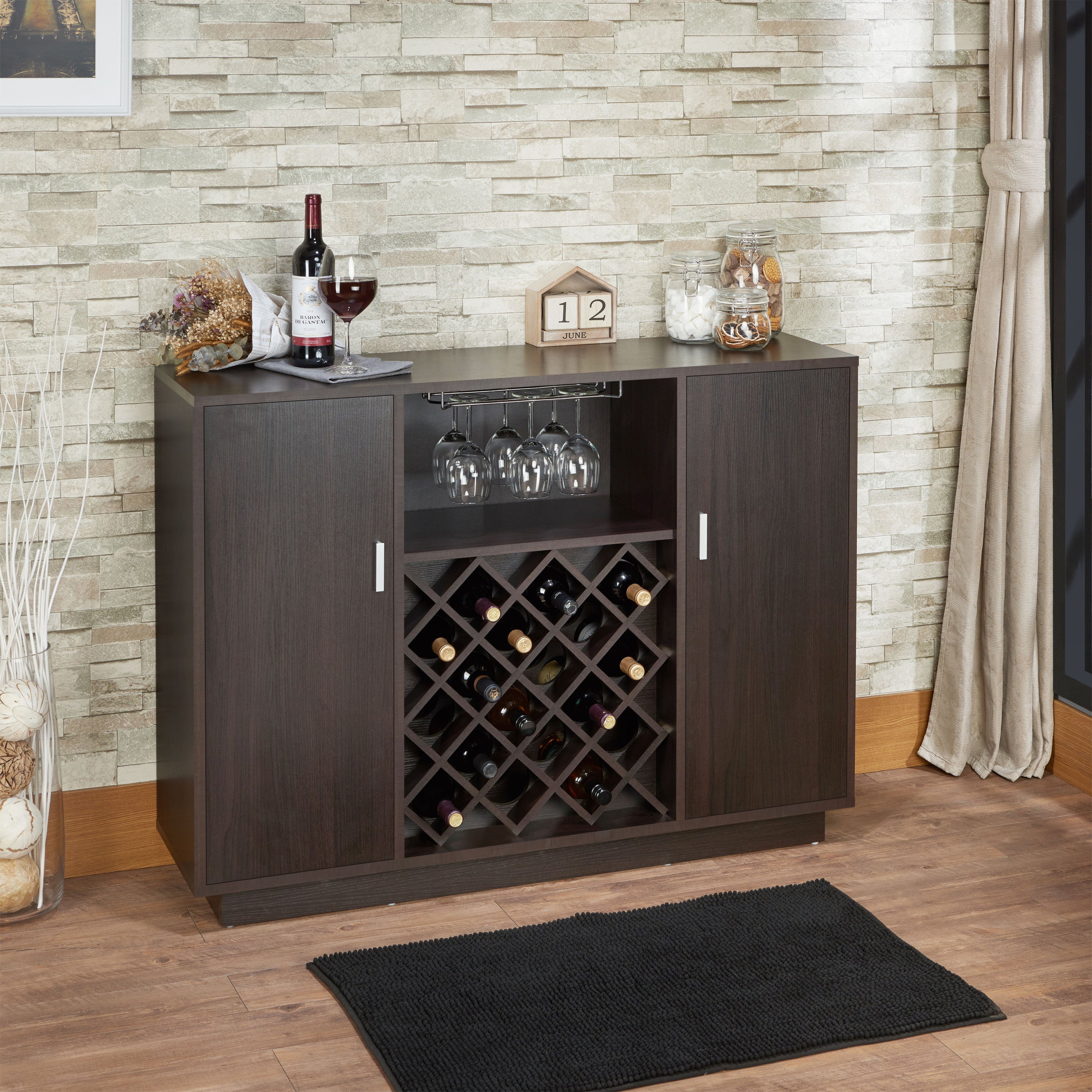 Hazen - Wine Cabinet - Espresso