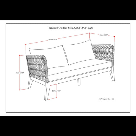 Santiago - Outdoor Sofa - Slate Gray - view 4