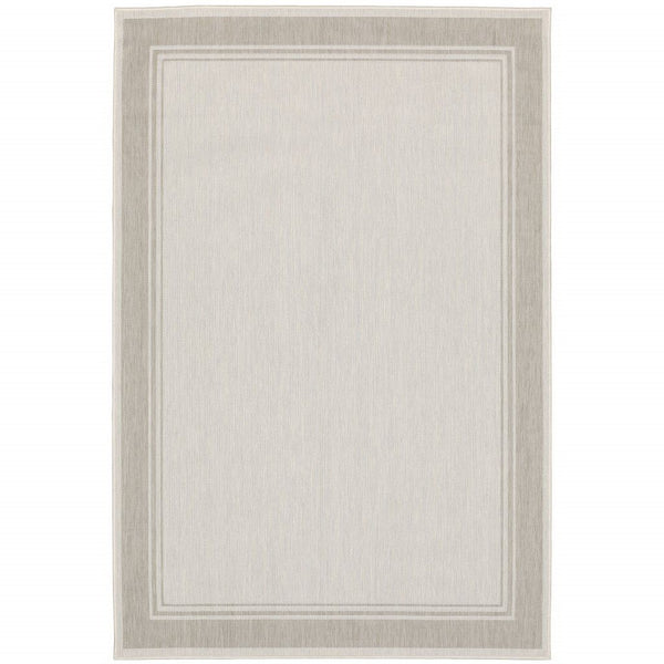 3' X 5' Outdoor / Indoor Area Rug - Gray / Ivory