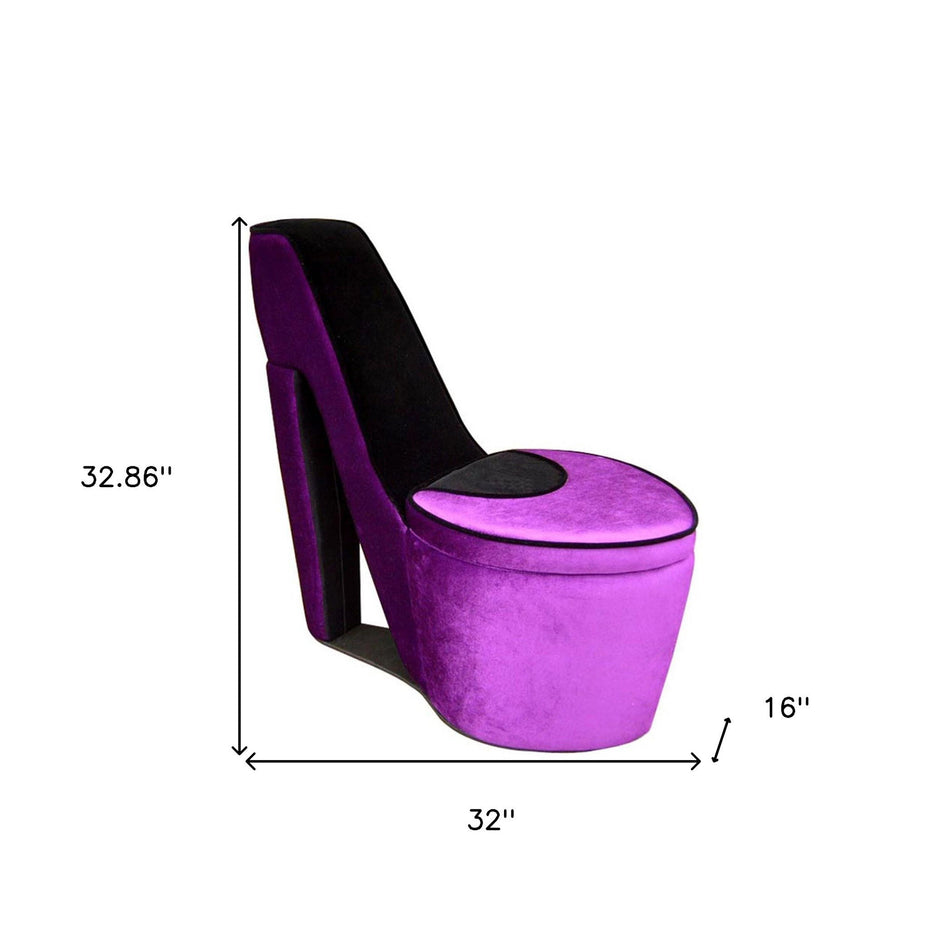 Faux Suede Side Chair - Purple