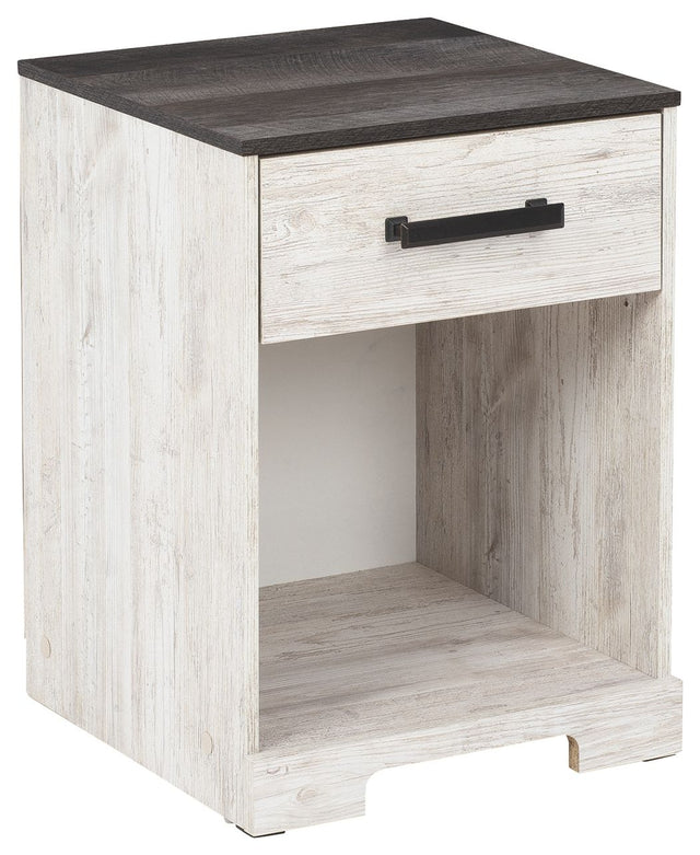 Shawburn - Whitewash / Charcoal Gray - One Drawer Night Stand by Signature Design by Ashley® | Bel Furniture