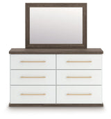 Kendanport - 4 Pc. - King Platform Bed, Dresser, Mirror And Nightstand - Brown / White
