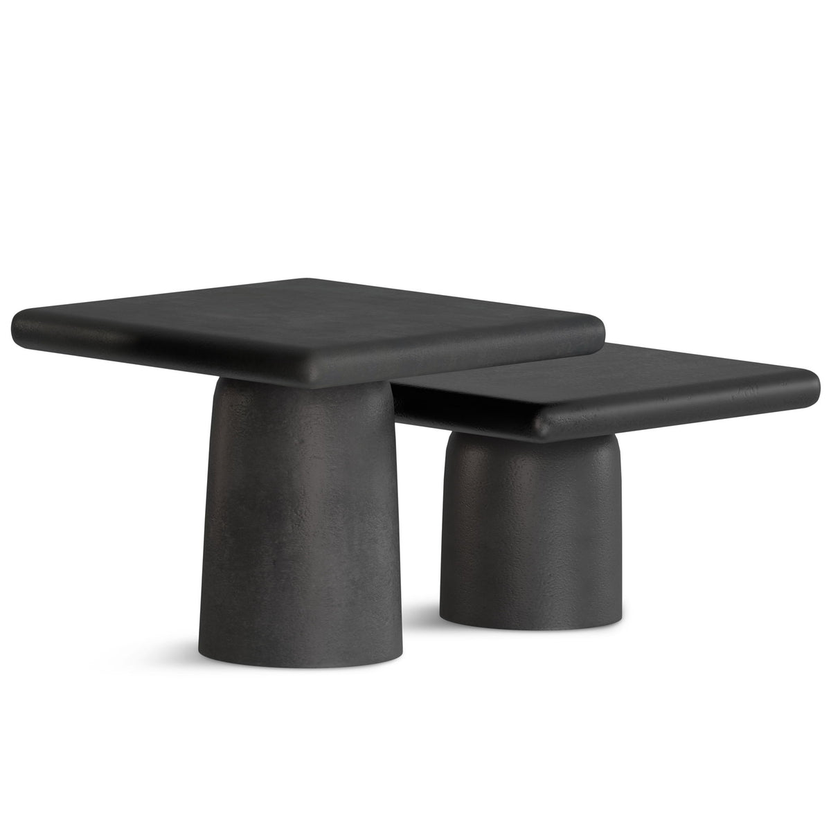 Zachary - 2 Piece Set Cast Aluminum Coffee Table - Black by Simpli-Home | Bel Furniture