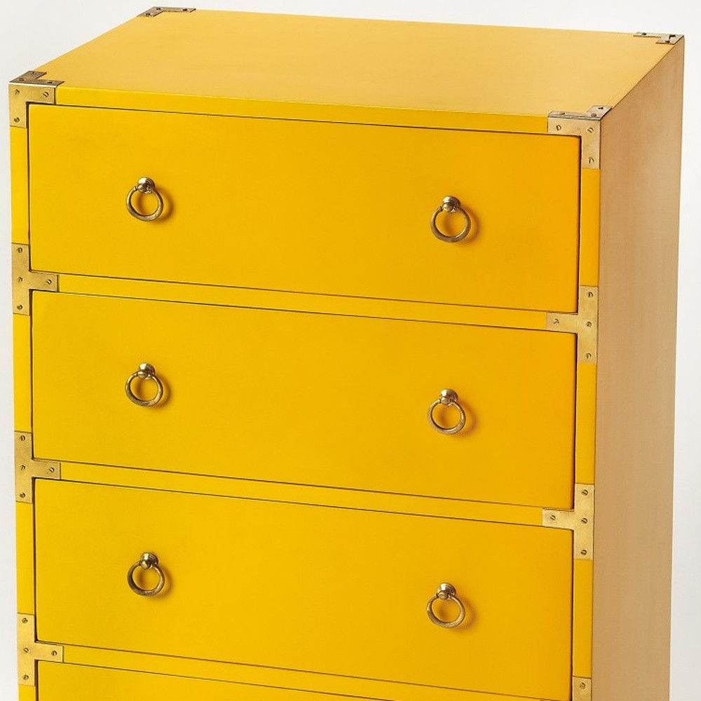 Four Drawer Dresser - Yellow Solid Wood