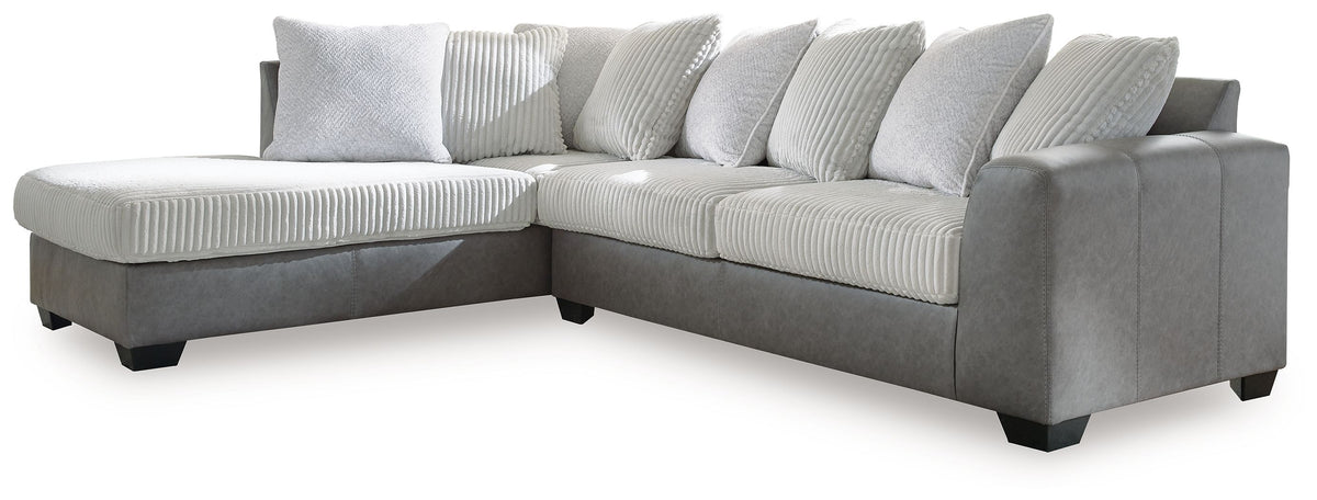 Clairette Court - Sectional Dark Gray 2 Pc. Left Arm Facing Corner Chaise Sectional by Benchcraft® | Bel Furniture