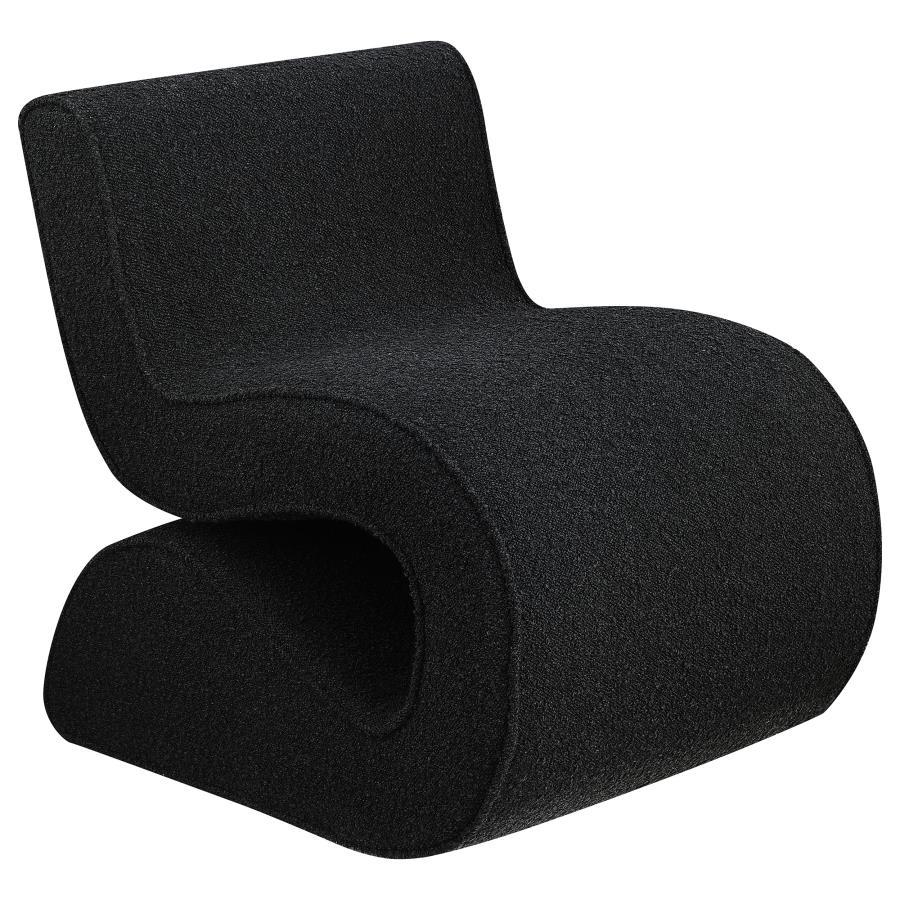 Ronea - Boucle Upholstered Armless Curved Chair Dark Gray by Coaster Fine Furniture | Bel Furniture