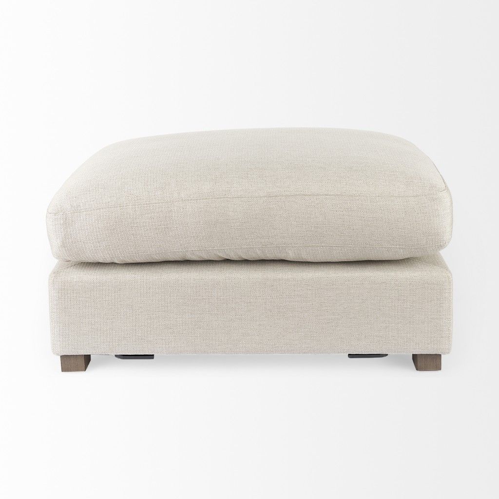 Polyester Cocktail Ottoman - Beige / Brown