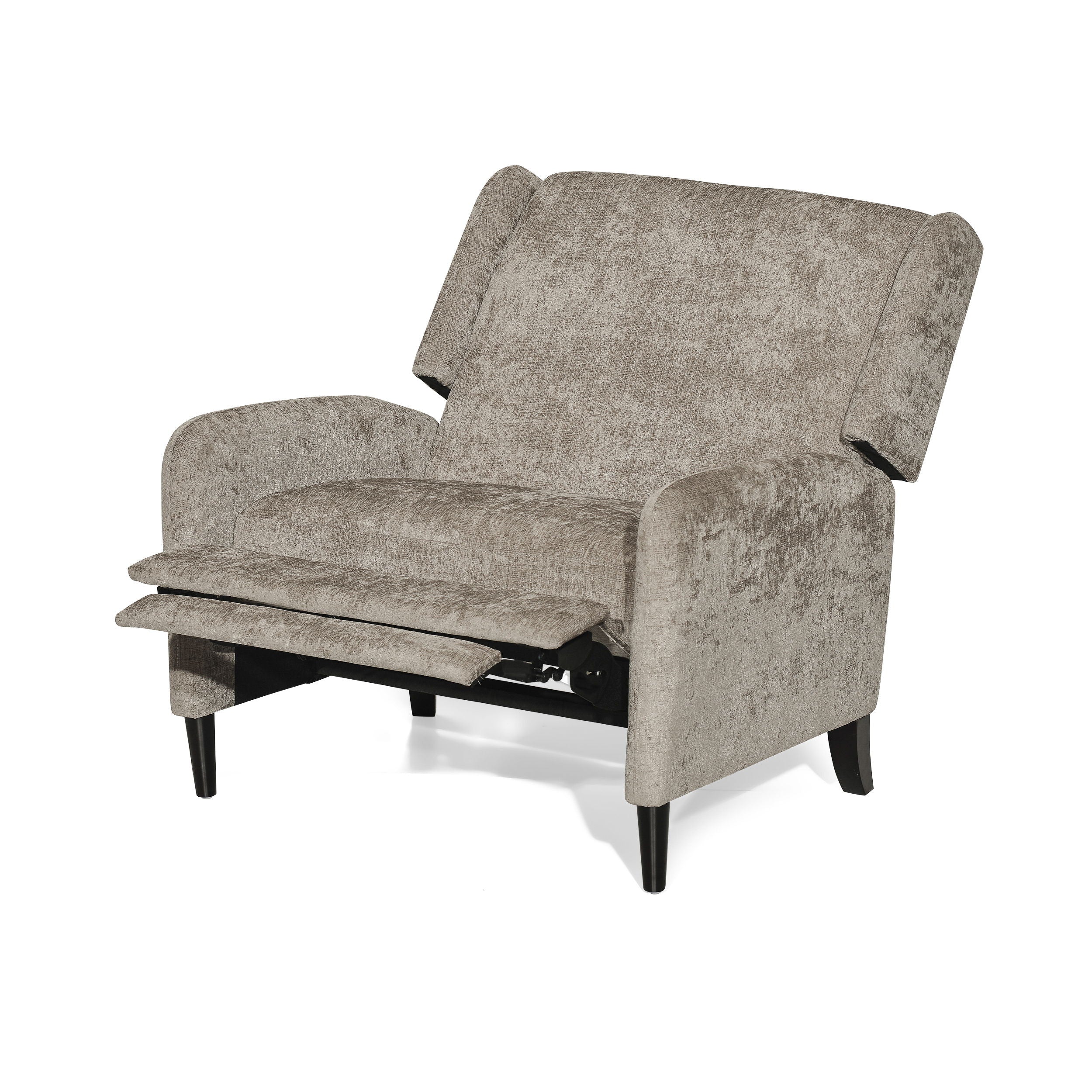 Oversized Textured Fabric Pushback Recliner