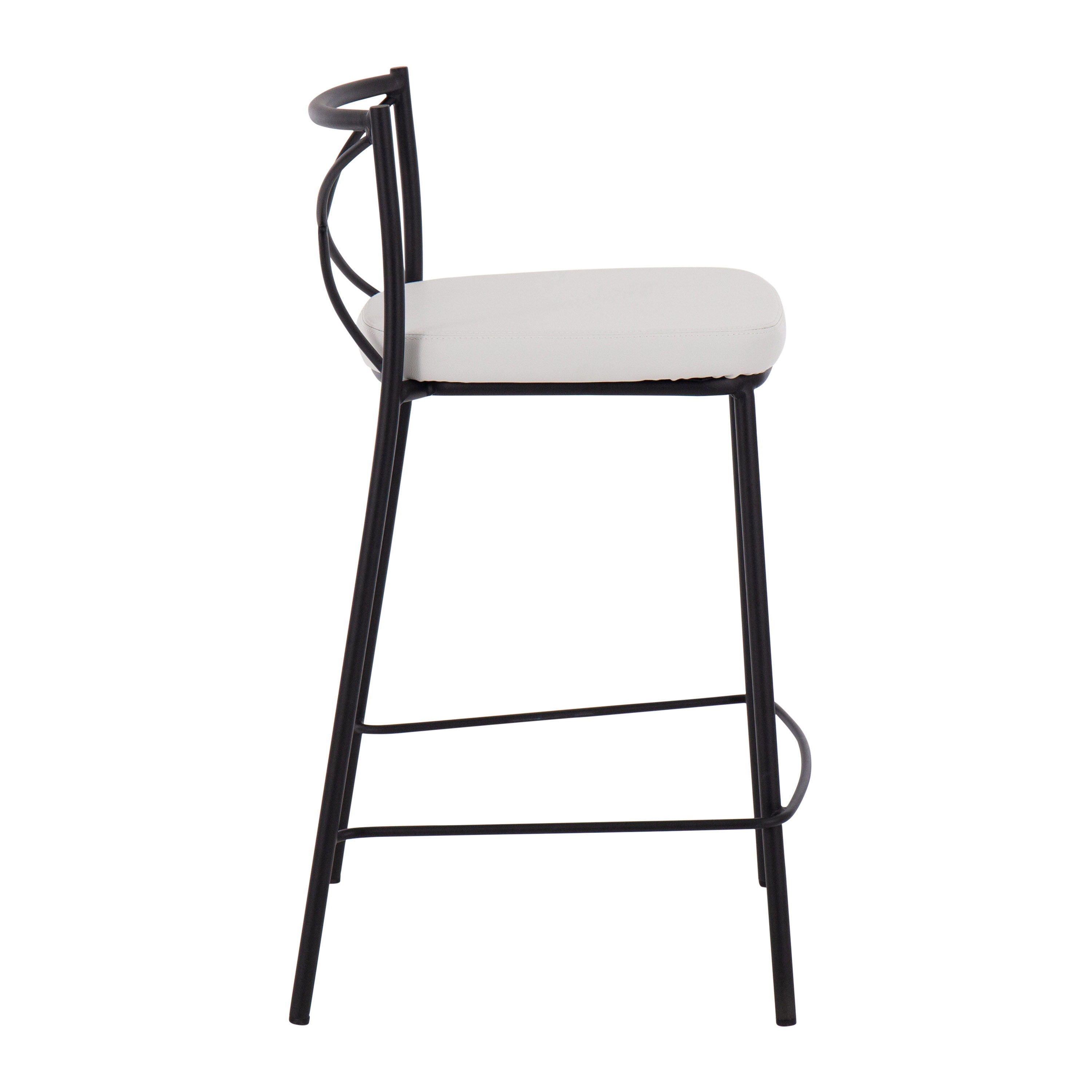 Modern Charlotte - Contemporary Fixed Height Counter Stool (Set of 2)