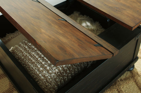 Valebeck - Lift Top Cocktail Table - Black / Brown - view 4
