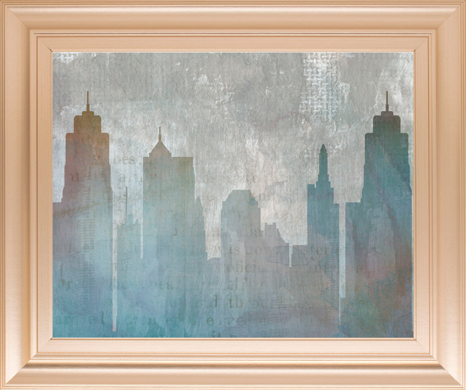 Urban Reflections By Louis Dunca-he - Framed Print Wall Art - Blue