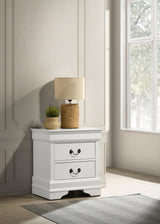 Louis Philippe - 2-Drawer Nightstand Bedside Table - White by Coaster Fine Furniture | Bel Furniture