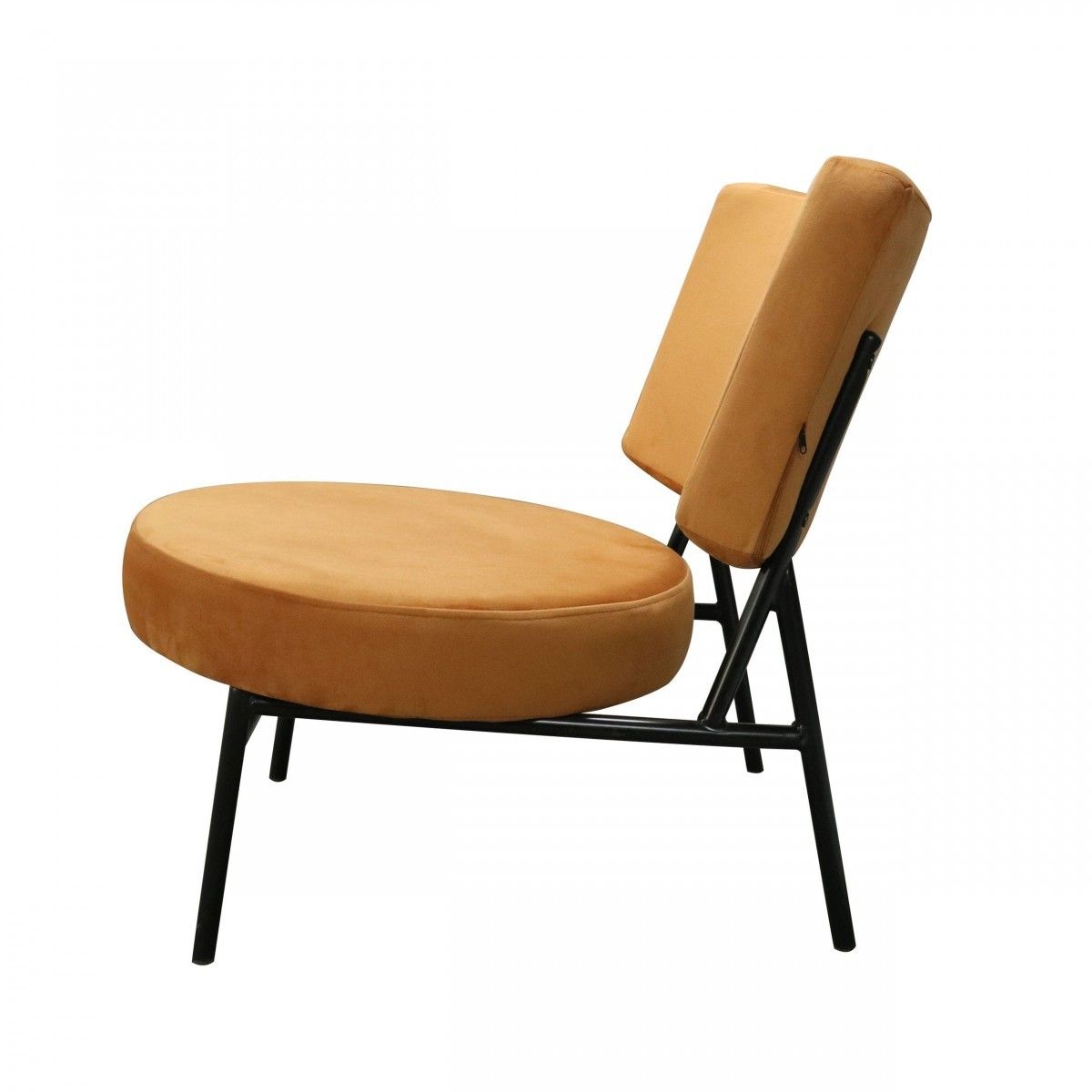 Contemporary Rectangle And Circle Accent Chair - Orange