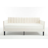 Elena - Boucle Upholstered Daybed, Ribbed Tufted Backrest