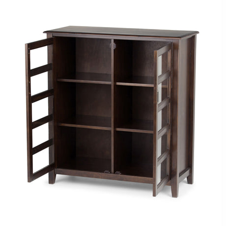 Burlington - Medium Storage Cabinet - Mahogany Brown by Simpli-Home | Bel Furniture