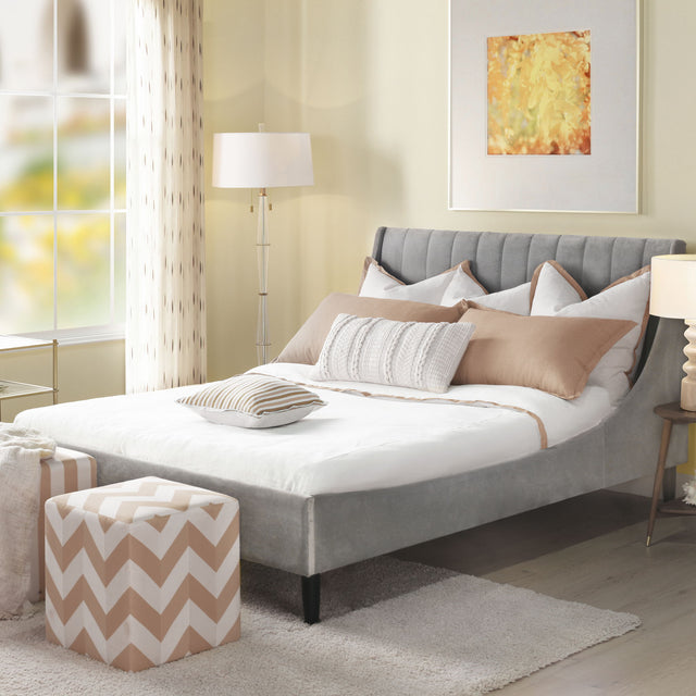 Aspen - Vertical Tufted Modern Headboard Platform Bed Set by Jennifer Taylor Home | Bel Furniture