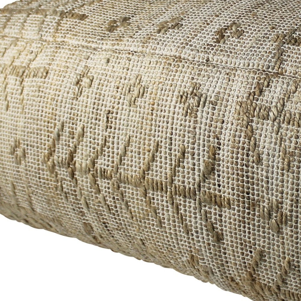 Hemp Textured Rectangle Pouf - Natural