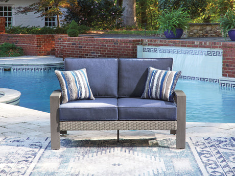 Half Moon Beach - Loveseat With Cushion - Blue / Gray - view 3