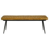 Misty - Leather Upholstered Dining Bench - Antique Camel by CoasterEssence | Bel Furniture