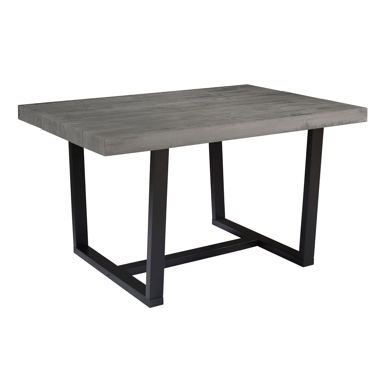Rustic Metal And Solid Distressed Dining Table Dark Gray by Walker Edison | Bel Furniture