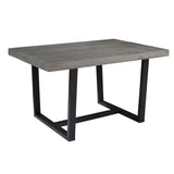 Rustic Metal And Solid Distressed Dining Table Dark Gray by Walker Edison | Bel Furniture