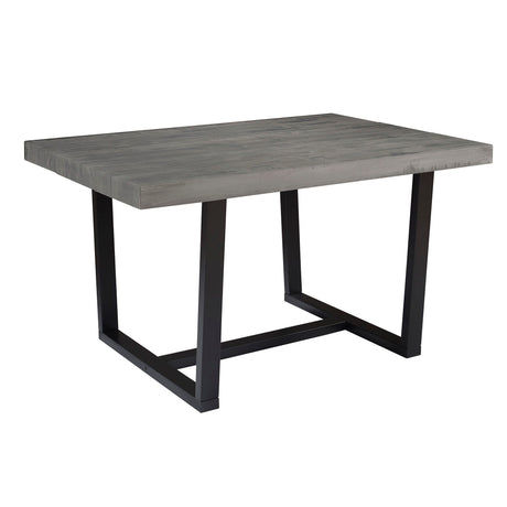 Rustic Metal And Solid Distressed Dining Table Dark Gray by Walker Edison | Bel Furniture