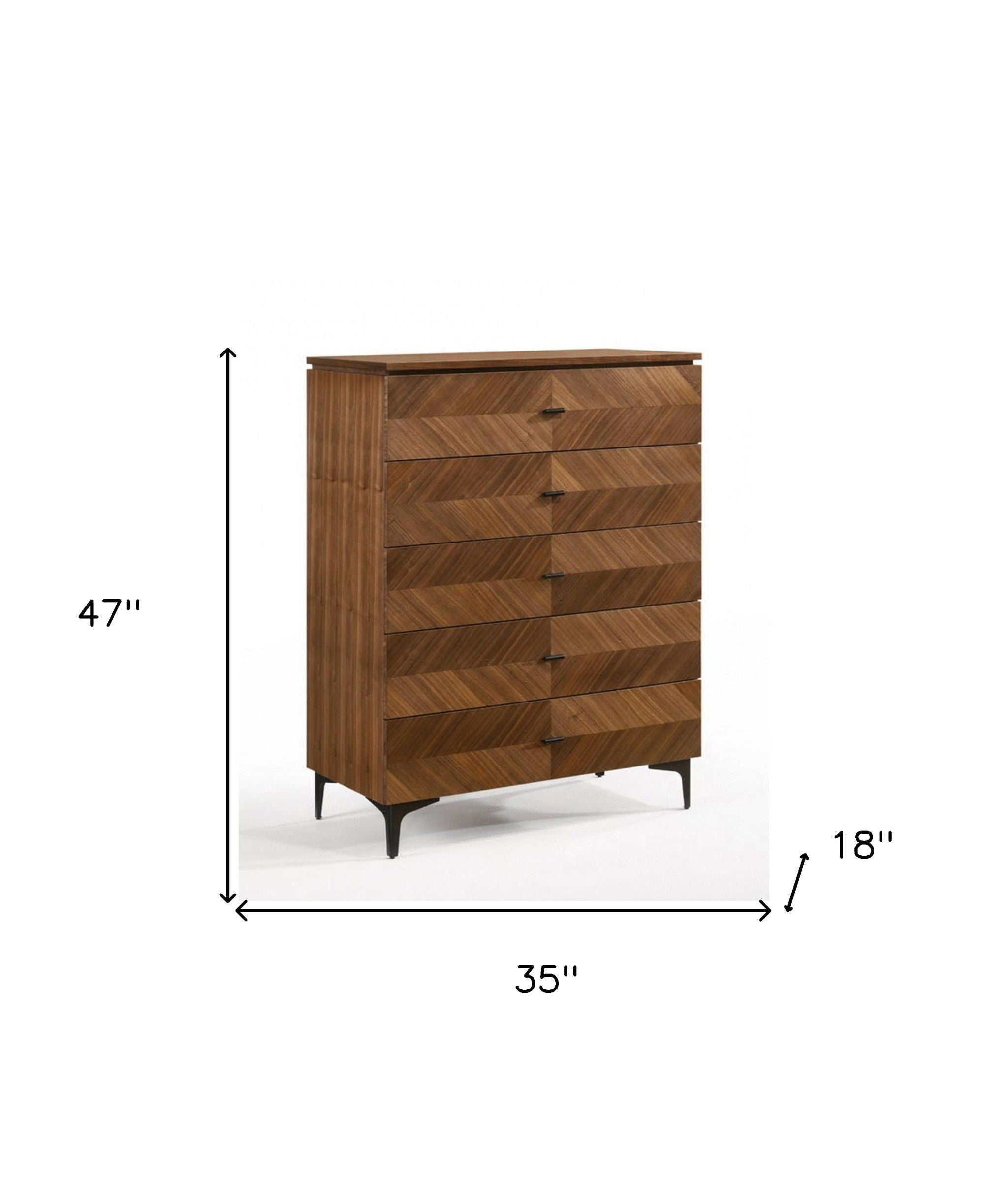 Five Drawer Chest - Walnut