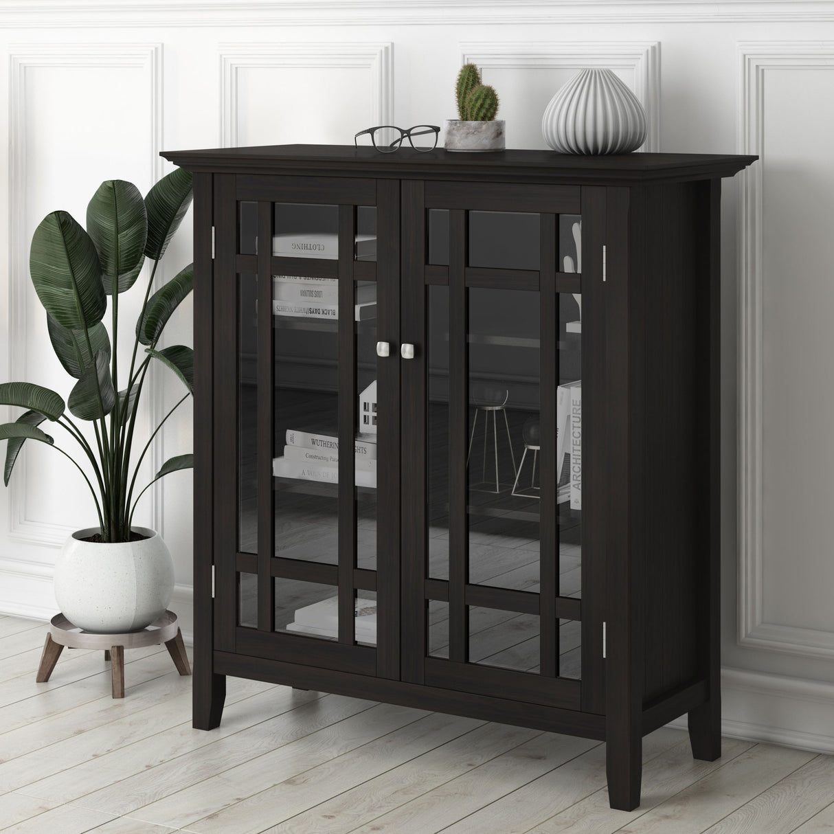 Bedford - Medium Storage Cabinet - Hickory Brown by Simpli-Home | Bel Furniture