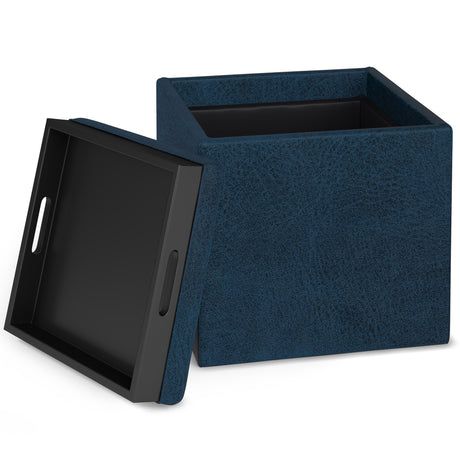 Rockwood - Upholstered Cube Storage Ottoman With Tray - view 30