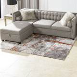 Quarry - 5.25' X 6.5' Abstract Area Rug - Gray / Orange by Jennifer Taylor Home | Bel Furniture