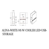 Adelaide - Nightstand With Cooler And Speaker - Gray / Black