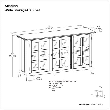 Acadian - Wide Storage Cabinet Handcrafted - view 14