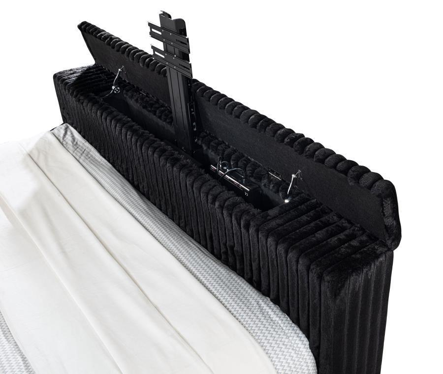 Centergrove - Upholstered Wingback TV Bed