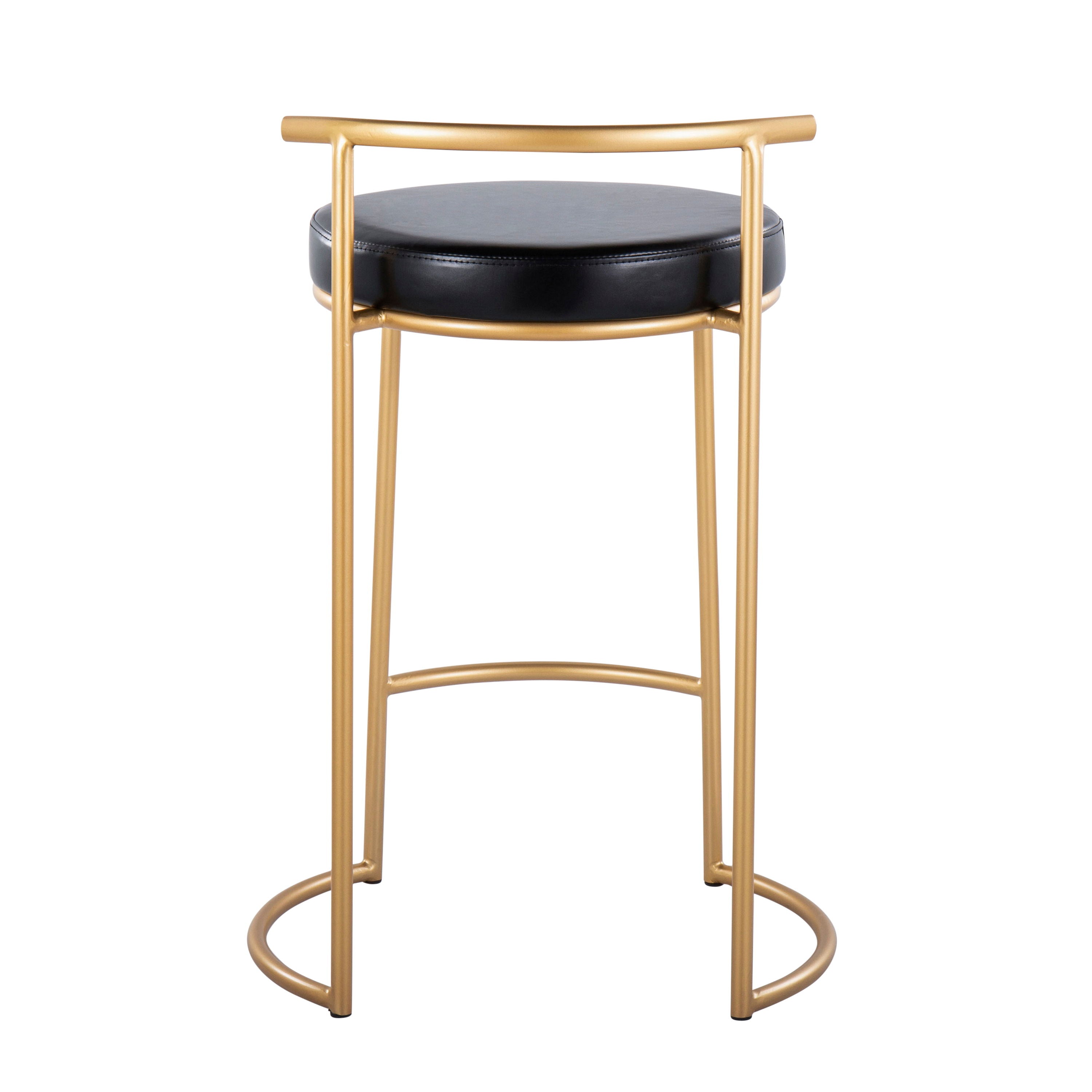 Fuji - Round Contemporary Fixed Height Counter Stool (Set of 2)