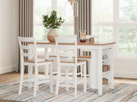 Gesthaven - Rectangular Dining Room Counter Set White 5 Pc. Table, 4 Stools by Signature Design by Ashley® | Bel Furniture