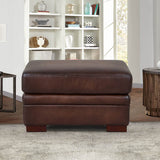Brookfield - Leather Ottoman - Caramel by Hydeline Furniture | Bel Furniture