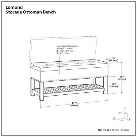 Lomond - Upholstered Storage Ottoman Bench - view 9