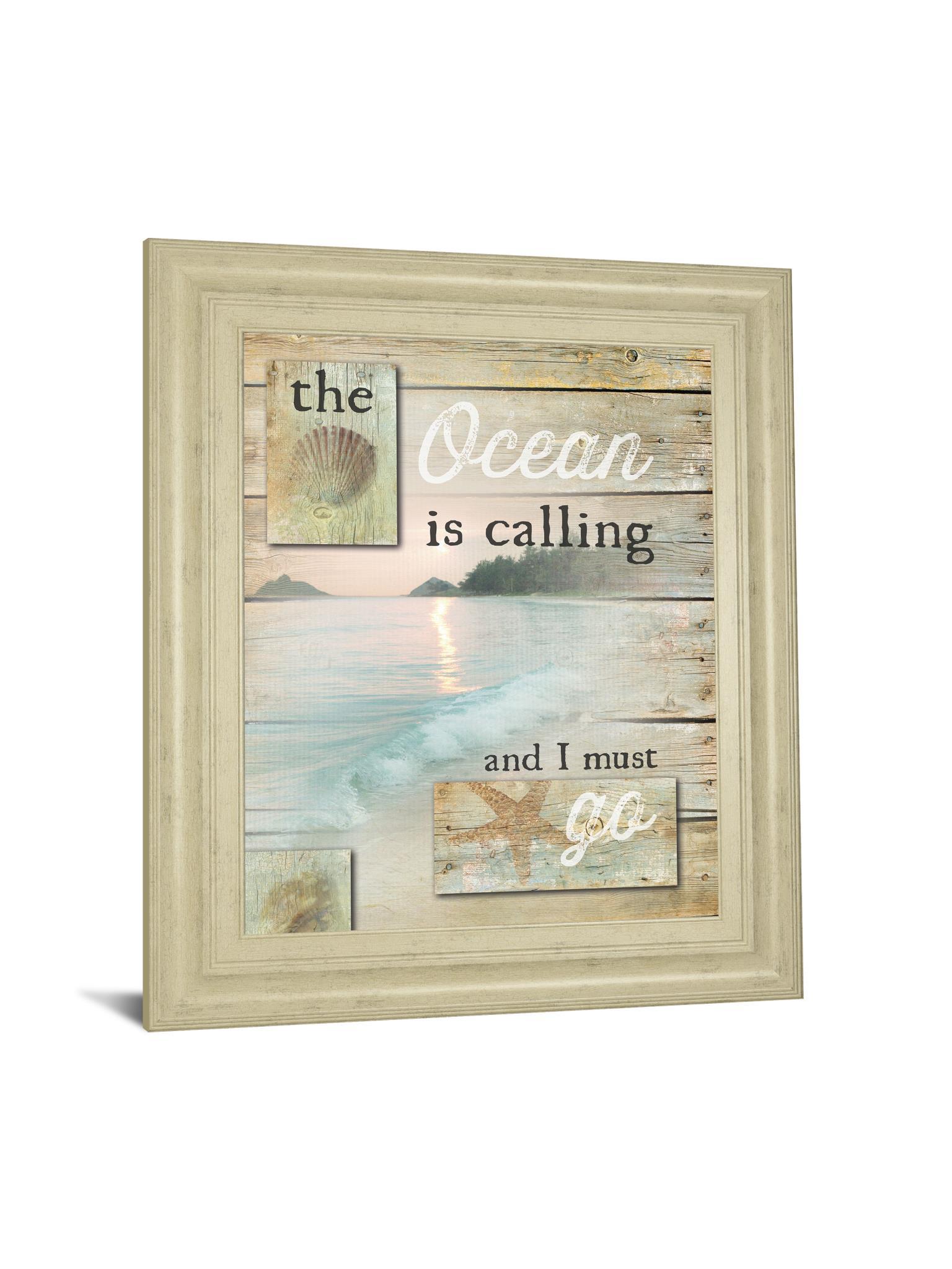 The Ocean Is Calling By Marla Rae - Framed Print Wall Art - Pearl Silver