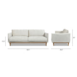 Haven - Flange Arm Oak Sofa - Marled Gray