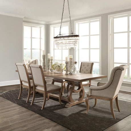 Brockway - Extension Leaf Dining Set Beige 7 Pc. Table, 6 Chairs by CoasterEssence | Bel Furniture