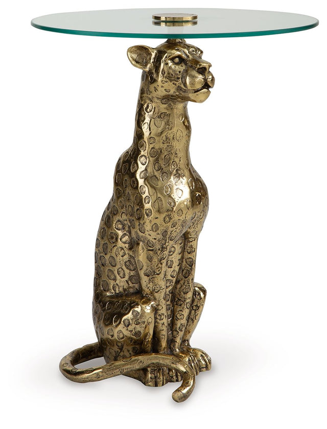 Vallain - Antique Gold Finish - Accent Table by Signature Design by Ashley® | Bel Furniture