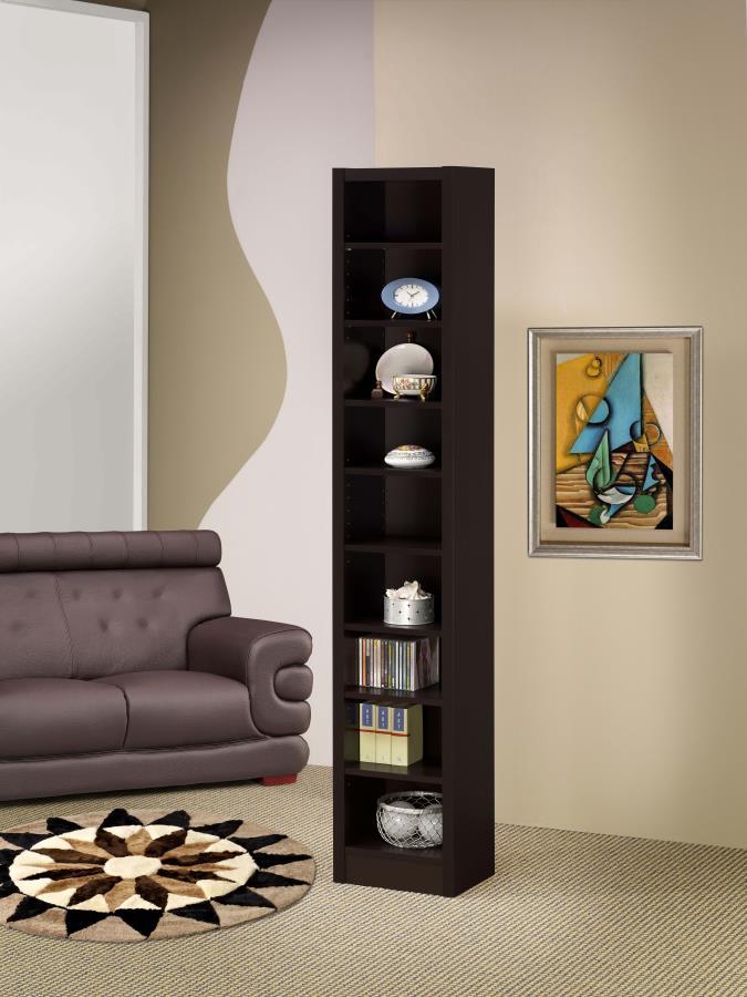 Eliam - 8-Shelf Bookcase - Cappuccino by CoasterEveryday | Bel Furniture
