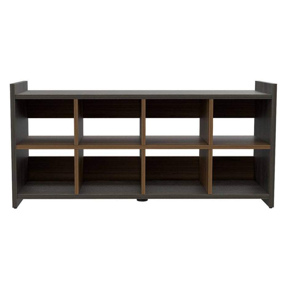 Modern Eight Pair Shoe Rack Storage Unit - Espresso / Mahogany