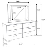Felicity - 6-Drawer Dresser With LED Mirror - White High Gloss by CoasterEssence | Bel Furniture