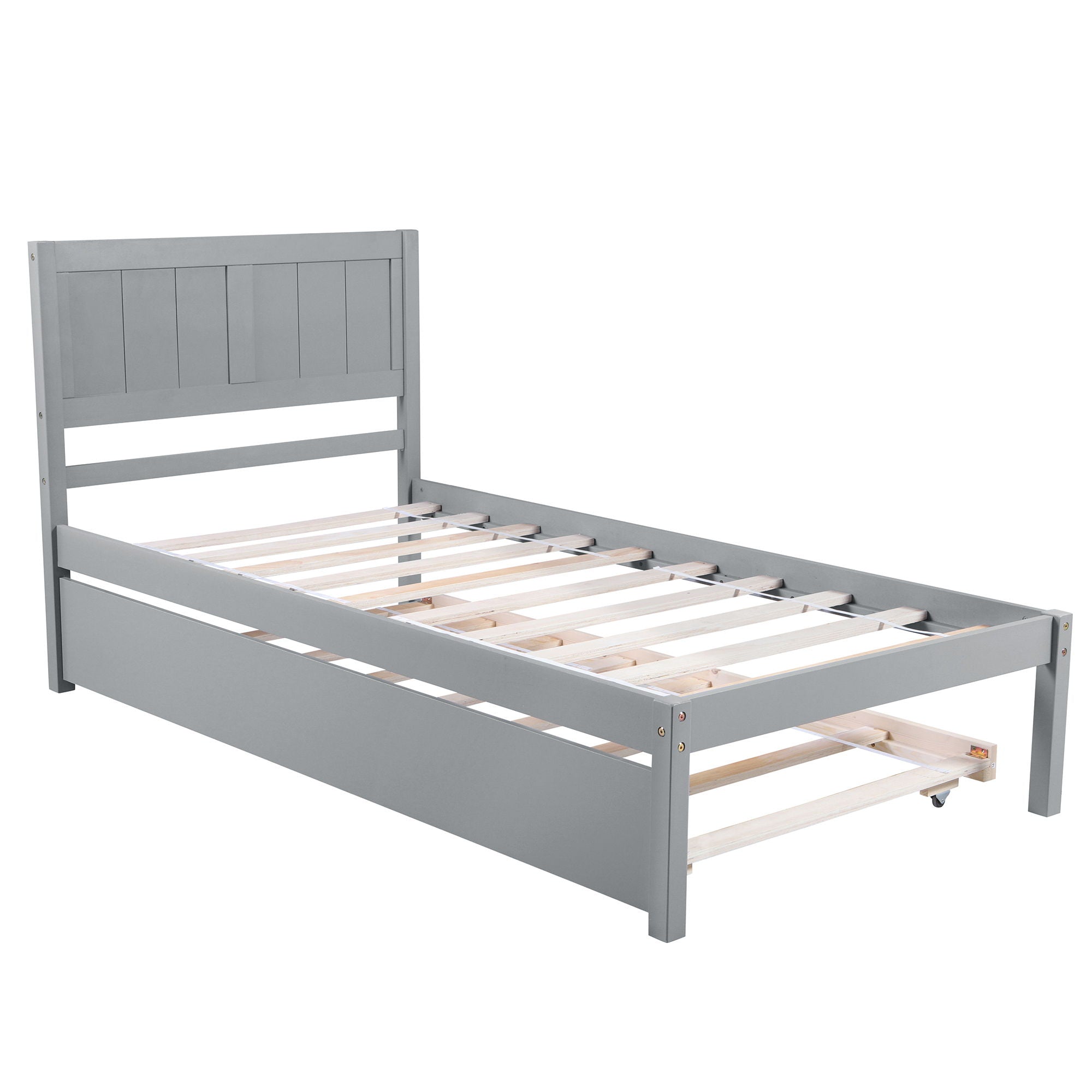 Platform Bed With Trundle - Wood