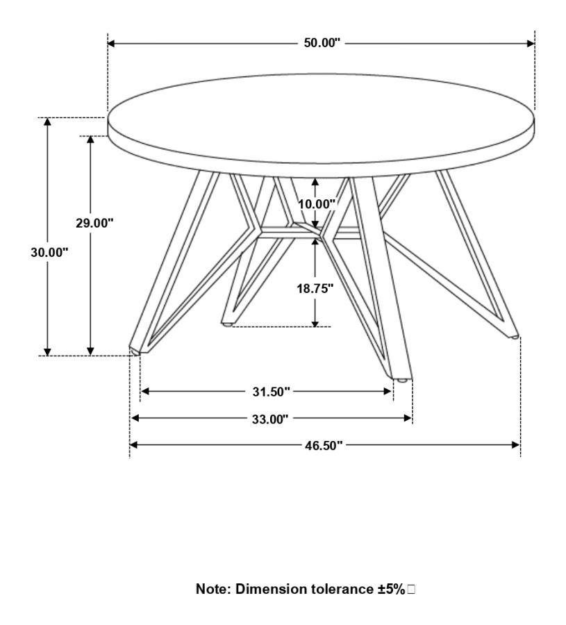 Neil - Round Smart Top Dining Table - Gunmetal