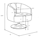 Dave - Upholstered Barrel Back Swivel Club Chair - Beige by CoasterElevations | Bel Furniture