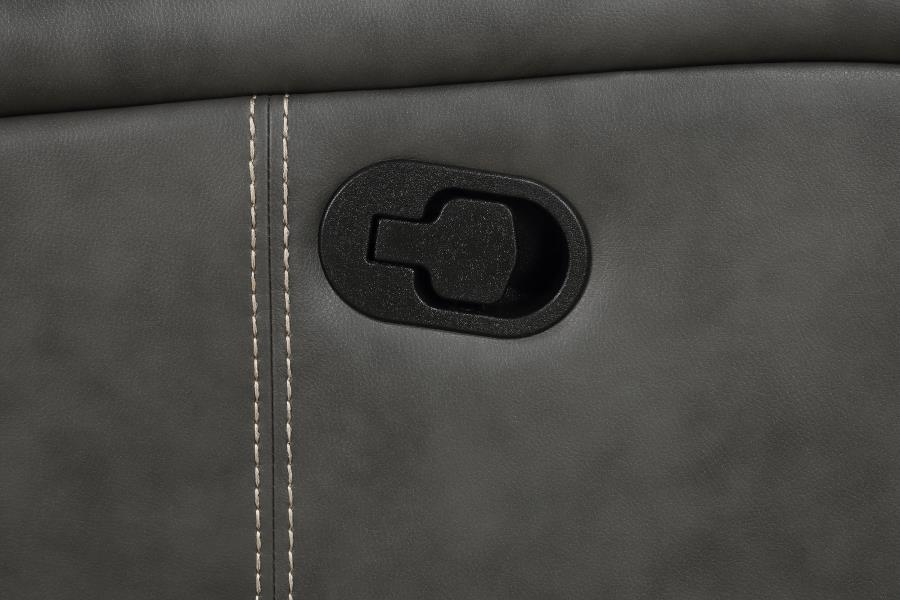 Raelynn - Upholstered Track Arm Motion Sofa - Gray by Coaster Fine Furniture | Bel Furniture