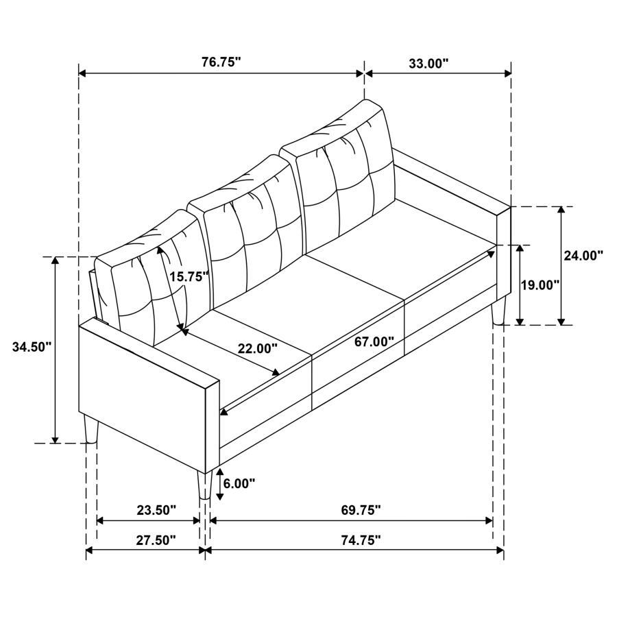 Bowen II - Upholstered Track Arm Sofa